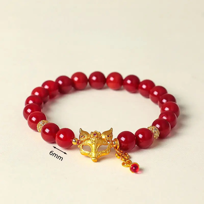 Fortune Jewel Nine Tailed Fox South Red Agate Success Bracelet Fortune Jewel