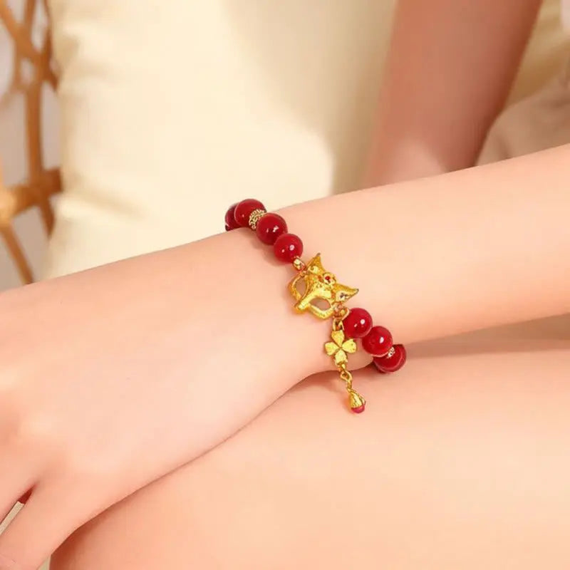 Fortune Jewel Nine Tailed Fox South Red Agate Success Bracelet Fortune Jewel