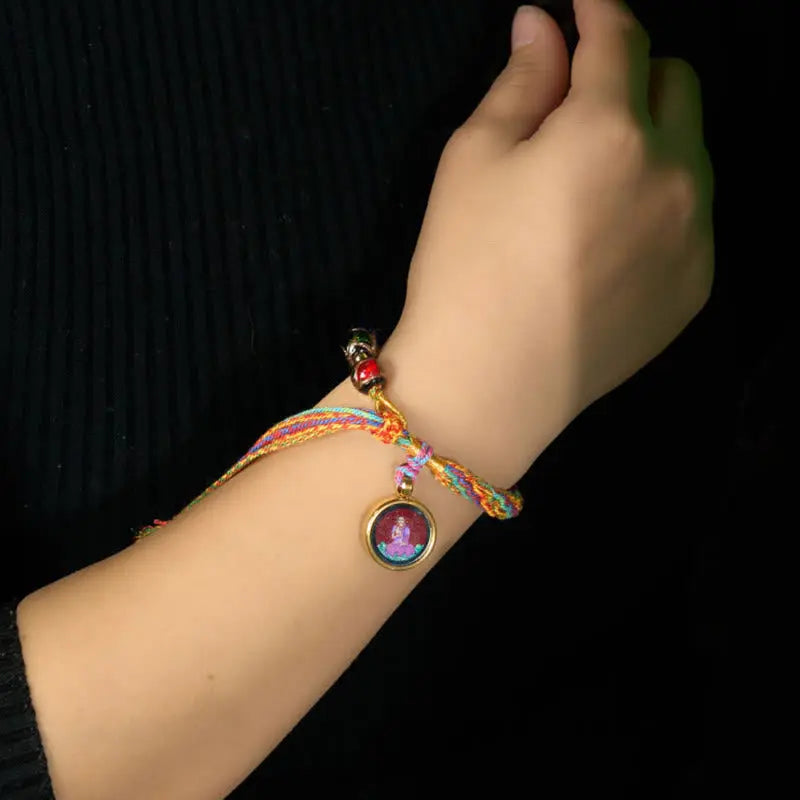 Fortune Jewel Thangka Chinese Zodiac Natal Buddha Cinnabar Blessing String Bracelet Fortune Jewel