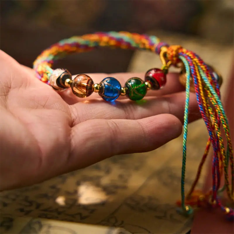 Fortune Jewel Thangka Chinese Zodiac Natal Buddha Cinnabar Blessing String Bracelet Fortune Jewel