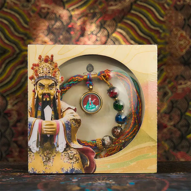 Fortune Jewel Thangka Chinese Zodiac Natal Buddha Cinnabar Blessing String Bracelet Fortune Jewel