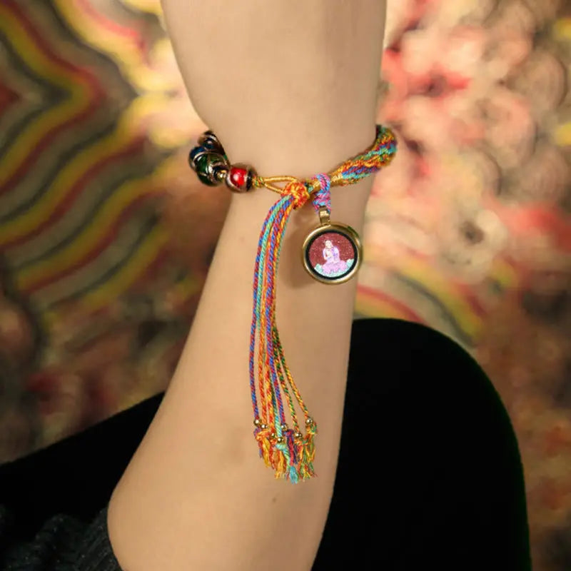 Fortune Jewel Thangka Chinese Zodiac Natal Buddha Cinnabar Blessing String Bracelet Fortune Jewel