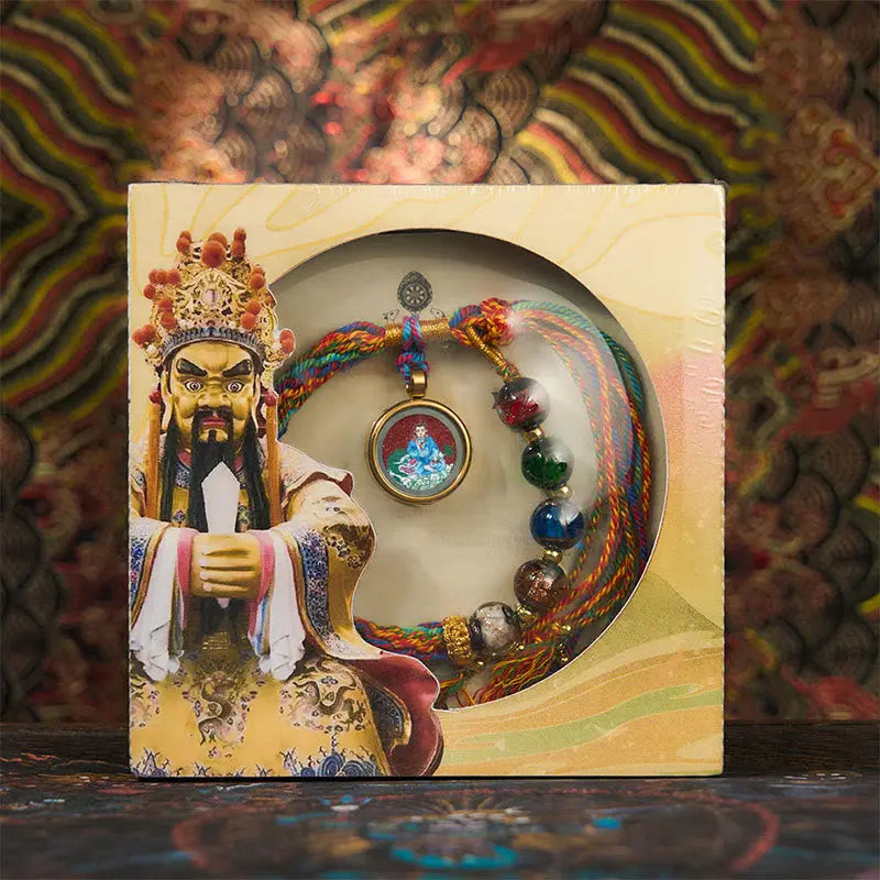 Fortune Jewel Thangka Chinese Zodiac Natal Buddha Cinnabar Blessing String Bracelet Fortune Jewel