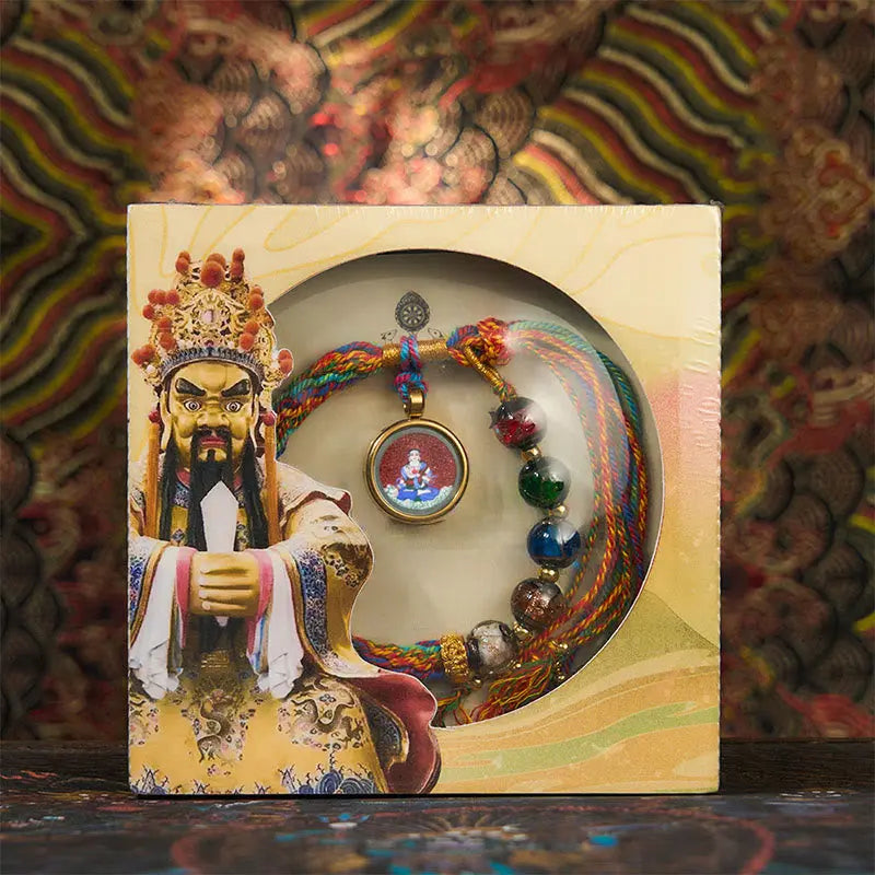 Fortune Jewel Thangka Chinese Zodiac Natal Buddha Cinnabar Blessing String Bracelet Fortune Jewel