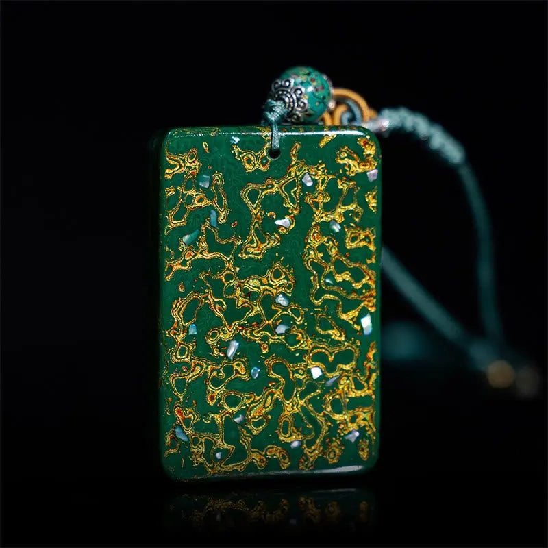 Fortune Jewel Handcrafted Lacquer Craft Sandalwood Protection Pendant Necklace Fortune Jewel