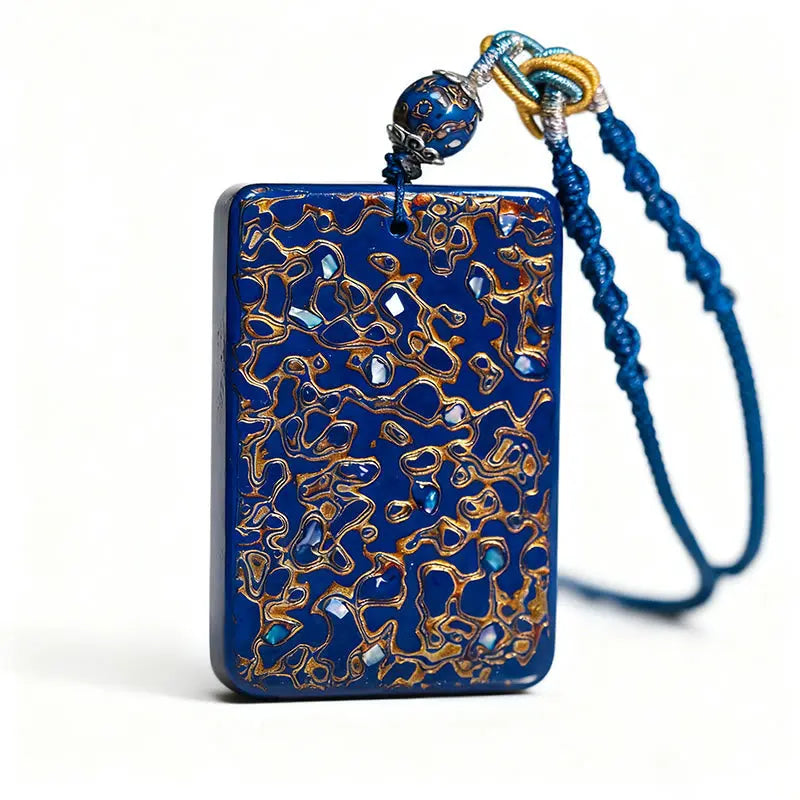 Fortune Jewel Handcrafted Lacquer Craft Sandalwood Protection Pendant Necklace Fortune Jewel