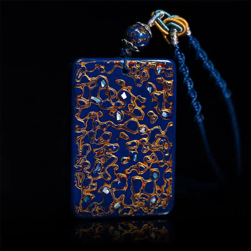 Fortune Jewel Handcrafted Lacquer Craft Sandalwood Protection Pendant Necklace Fortune Jewel