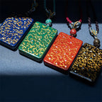 Fortune Jewel Handcrafted Lacquer Craft Sandalwood Protection Pendant Necklace Fortune Jewel