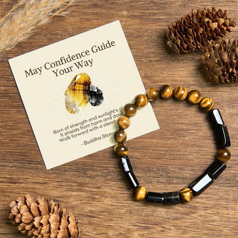 Fortune Jewel "May Confidence Guide Your Way" Black Tourmaline Bracelet Includes Gift Message Card Fortune Jewel