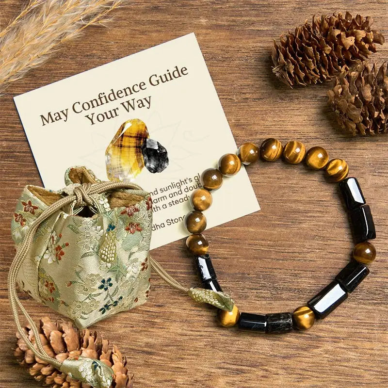 Fortune Jewel "May Confidence Guide Your Way" Black Tourmaline Bracelet Includes Gift Message Card Fortune Jewel