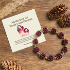 Fortune Jewel "All the best for Vitality and Passion" Garnet Bracelet Includes Gift Message Card Fortune Jewel