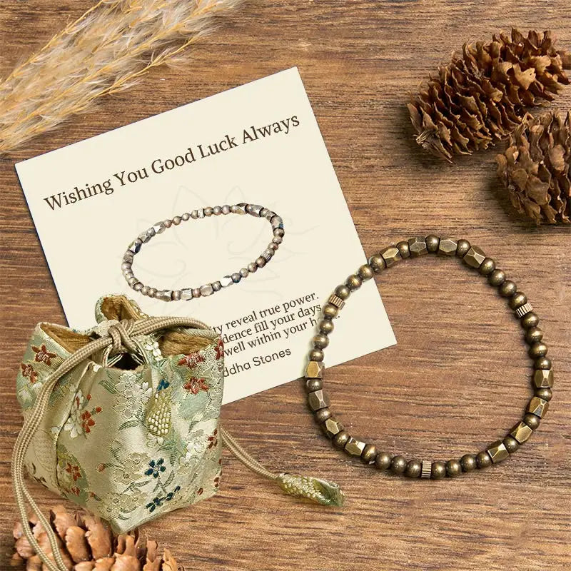 Fortune Jewel "Wishing You Balance and Strength" Brass Beads Bracelet Includes Gift Message Card Fortune Jewel