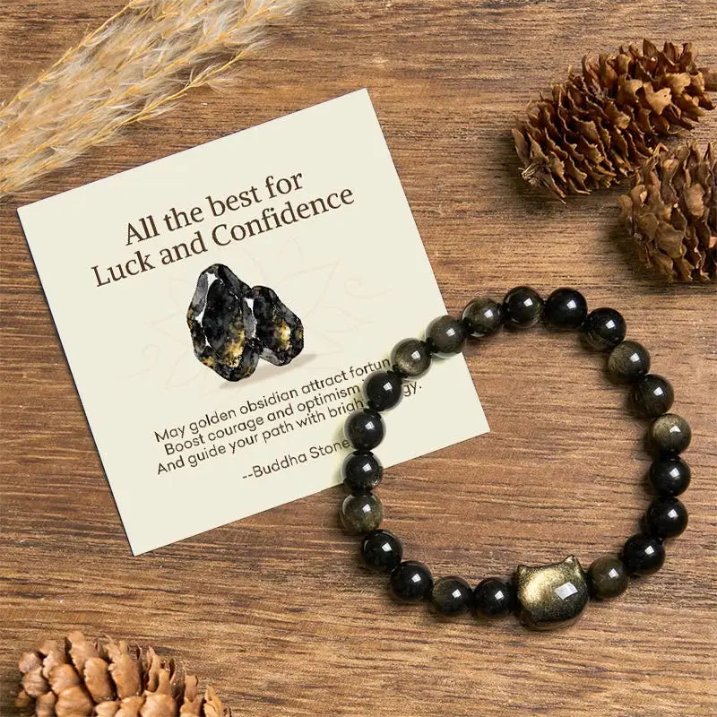 Fortune Jewel "All the best for Luck and Confidence" Lovely Cat Bracelet Includes Gift Message Card Fortune Jewel