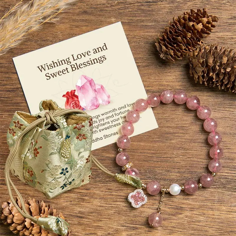 Fortune Jewel "Wishing Love and Sweet Blessings" Quartz Bracelet Includes Gift Message Card Fortune Jewel