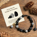 Fortune Jewel "All the Best for Strength and Grounding" Obsidian Bracelet Includes Gift Message Card Fortune Jewel