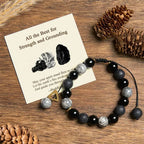 Fortune Jewel "All the Best for Strength and Grounding" Obsidian Bracelet Includes Gift Message Card Fortune Jewel