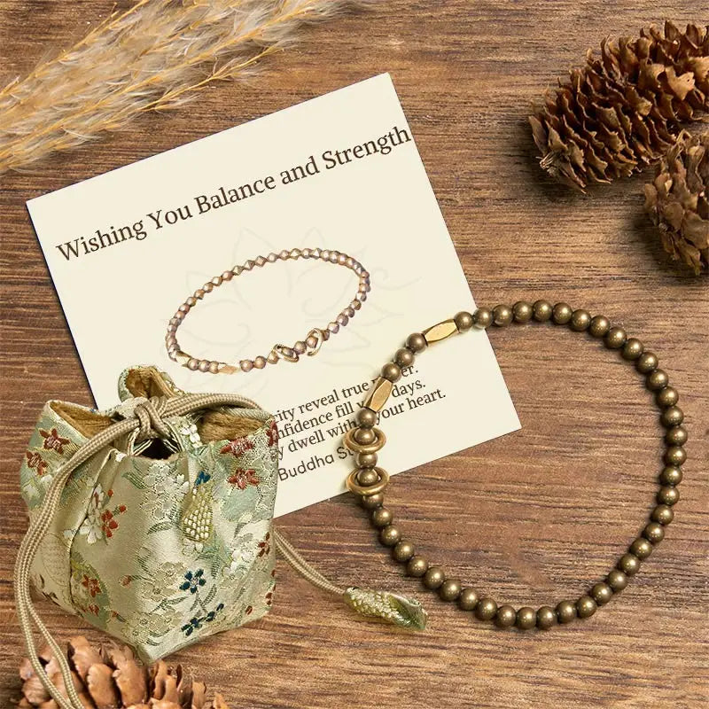 Fortune Jewel "Wishing You Balance and Strength" Brass Bracelet Includes Gift Message Card Fortune Jewel