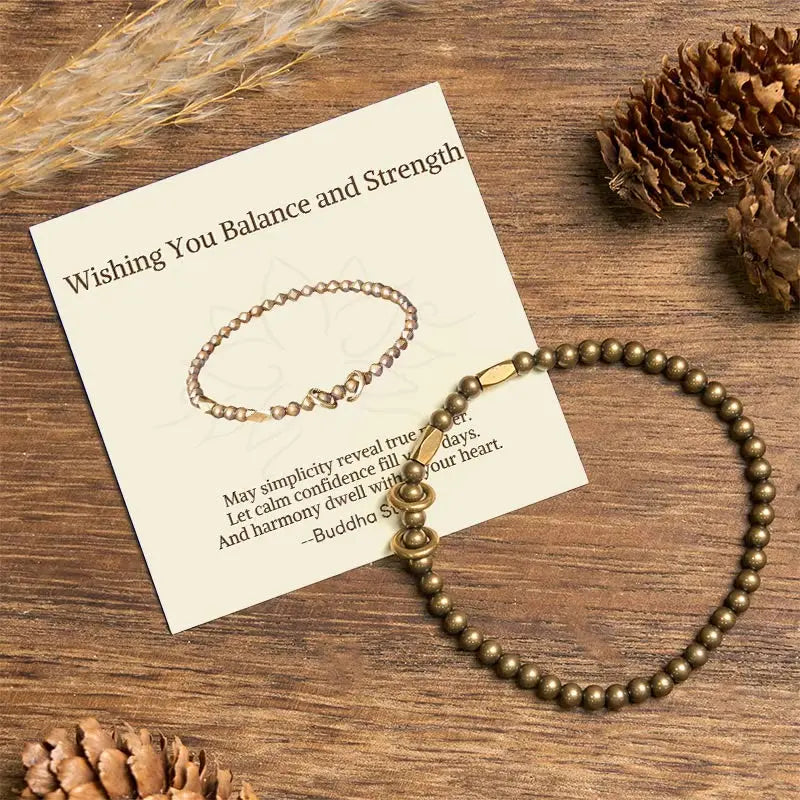 Fortune Jewel "Wishing You Balance and Strength" Brass Bracelet Includes Gift Message Card Fortune Jewel