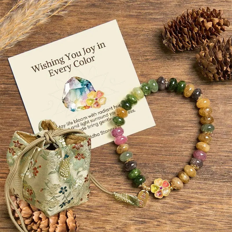 Fortune Jewel "Wishing You Joy in Every Color" Tourmaline Jade Bracelet Includes Gift Message Card Fortune Jewel