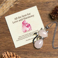 Buddha Stones "Wishing You Love and Kindness" Cat Rose Quartz Necklace Includes Gift Message Card Fortune Jewel