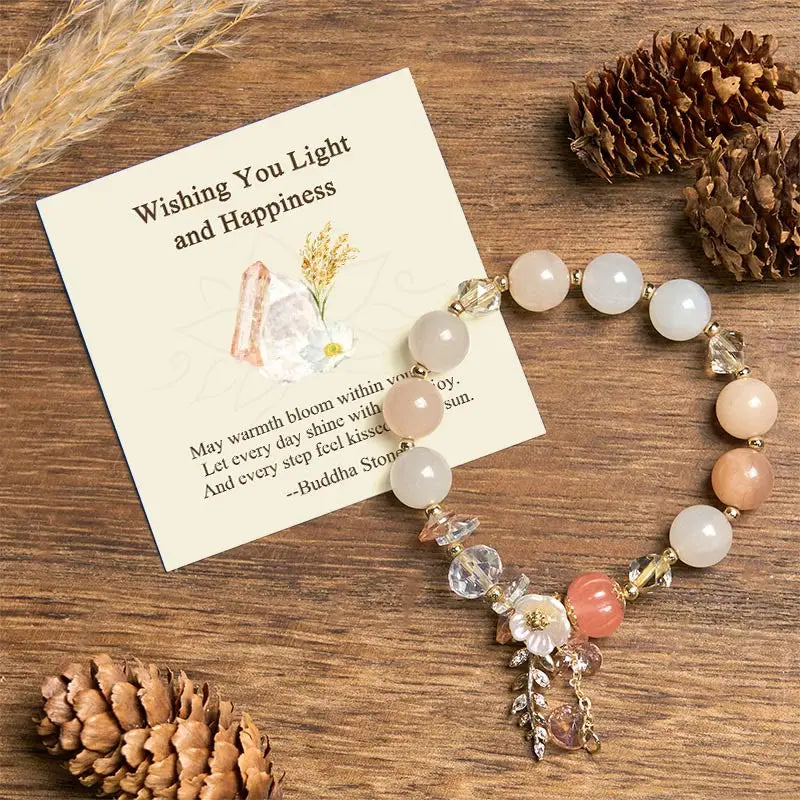 Fortune Jewel "Wishing You Light and Happiness" Sun Stone Bracelet Includes Gift Message Card Fortune Jewel