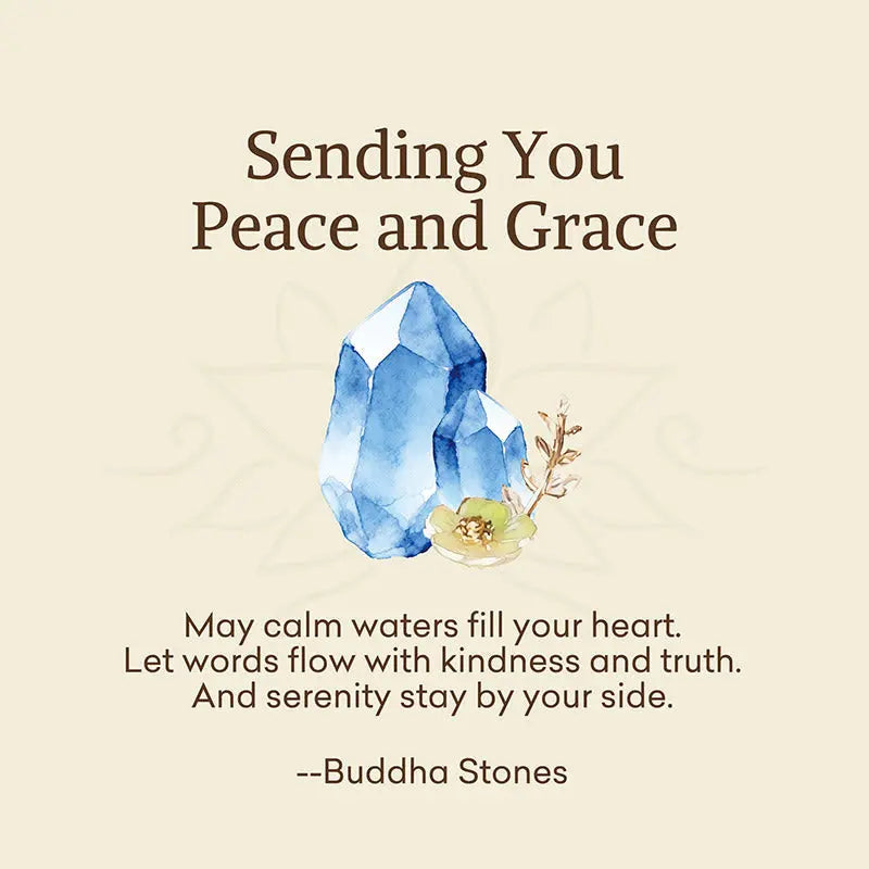 Fortune Jewel "Sending You Peace and Grace" Blue Crystal Flower Bracelet Includes Gift Message Card Fortune Jewel