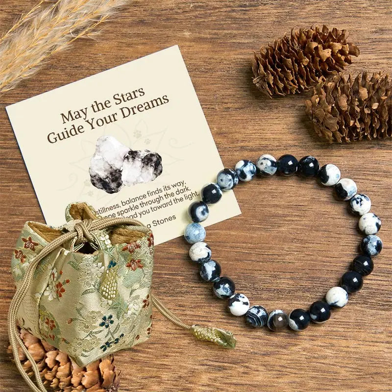 Fortune Jewel "May the Stars Guide Your Dreams" Orca Agate Bracelet Includes Gift Message Card Fortune Jewel