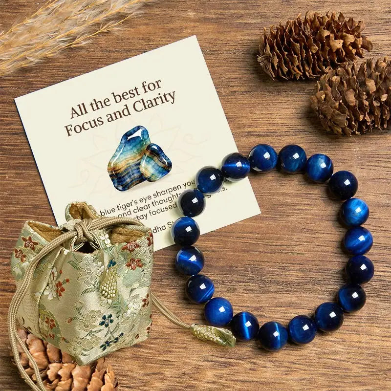 Fortune Jewel "All the best for Focus and Clarity" Tiger Eye Bracelet Includes Gift Message Card Fortune Jewel