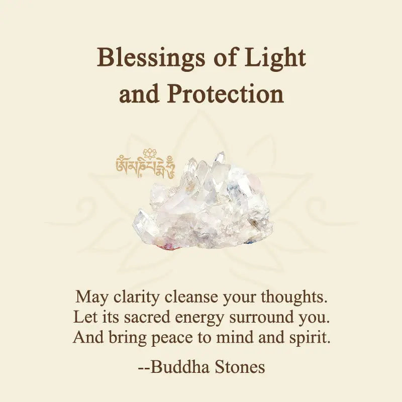 Fortune Jewel "Blessings of Light and Protection" White Crystal Bracelet Includes Gift Message Card Fortune Jewel