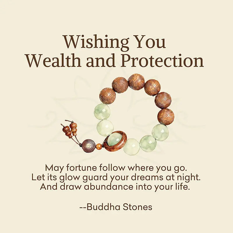 Fortune Jewel "Wishing You Wealth and Protection" Sappan Wood Bracelet Includes Gift Message Card Fortune Jewel