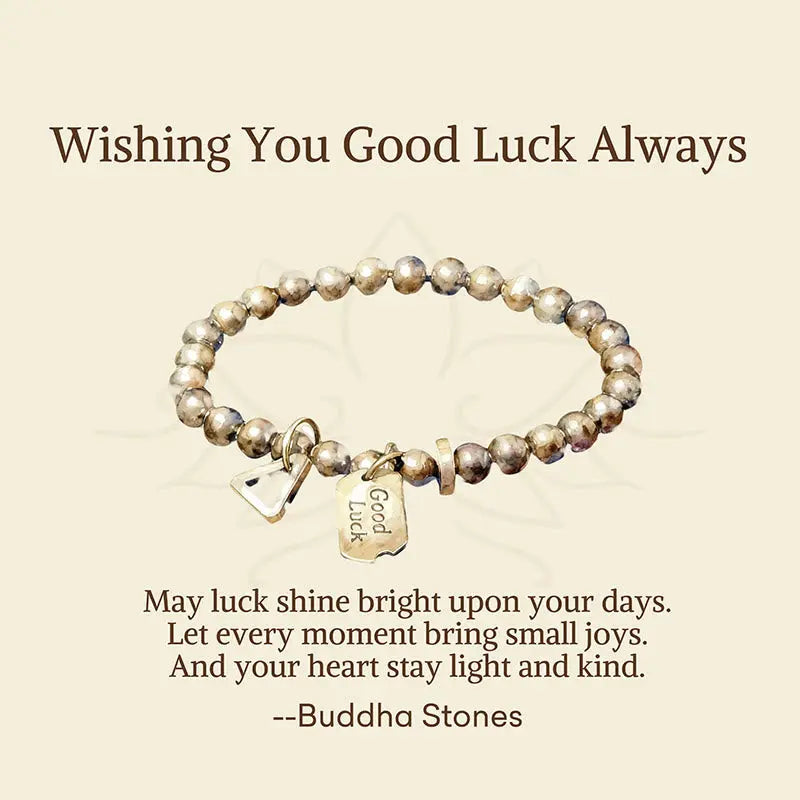 Fortune Jewel "Wishing You Good Luck Always" Pure Copper Brass Bracelet Includes Gift Message Card Fortune Jewel