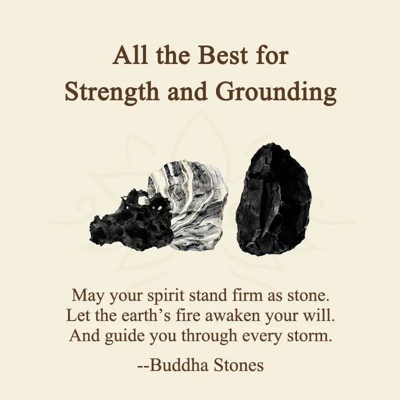 Fortune Jewel "All the Best for Strength and Grounding" Obsidian Bracelet Includes Gift Message Card Fortune Jewel