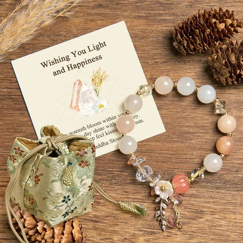 Fortune Jewel "Wishing You Light and Happiness" Sun Stone Bracelet Includes Gift Message Card Fortune Jewel