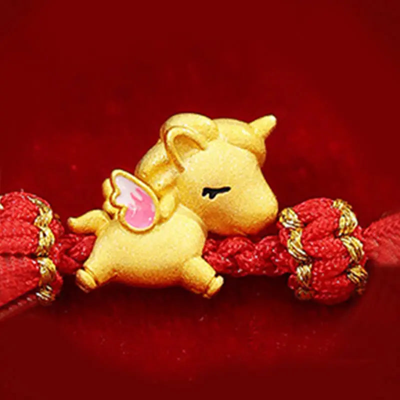 Fortune Jewel 925 Sterling Silver Year Of The Horse Lucky Fortune Red String Strength Bracelet Fortune Jewel