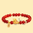 Buddha Stones 925 Sterling Silver Year Of The Horse Red Agate Lucky Fortune Confidence Bracelet Fortune Jewel
