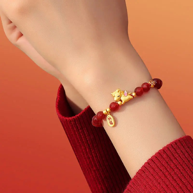 Buddha Stones 925 Sterling Silver Year Of The Horse Red Agate Lucky Fortune Confidence Bracelet Fortune Jewel