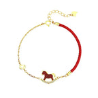 Fortune Jewel 925 Sterling Silver Year Of The Horse Design Red Agate Confidence Earrings Fortune Jewel