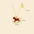 Fortune Jewel 925 Sterling Silver Year Of The Horse Design Red Agate Confidence Earrings Fortune Jewel