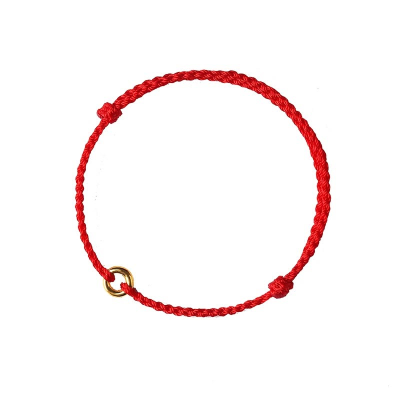 Fortune Jewel Small Peace Buckle Braided String Adjustable Connection Bracelet Anklet - Fortune Jewel