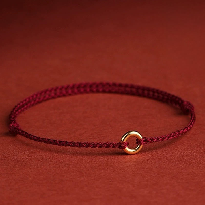 Fortune Jewel Small Peace Buckle Braided String Adjustable Connection Bracelet Anklet - Fortune Jewel