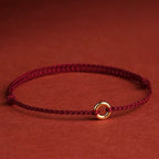 Fortune Jewel Small Peace Buckle Braided String Adjustable Connection Bracelet Anklet - Fortune Jewel