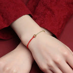 Fortune Jewel Small Peace Buckle Braided String Adjustable Connection Bracelet Anklet - Fortune Jewel