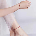 Fortune Jewel Small Peace Buckle Braided String Adjustable Connection Bracelet Anklet - Fortune Jewel