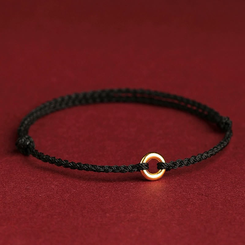 Fortune Jewel Small Peace Buckle Braided String Adjustable Connection Bracelet Anklet - Fortune Jewel