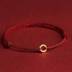 Fortune Jewel Small Peace Buckle Braided String Adjustable Connection Bracelet Anklet - Fortune Jewel