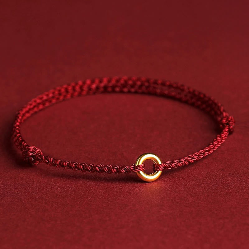 Fortune Jewel Small Peace Buckle Braided String Adjustable Connection Bracelet Anklet - Fortune Jewel