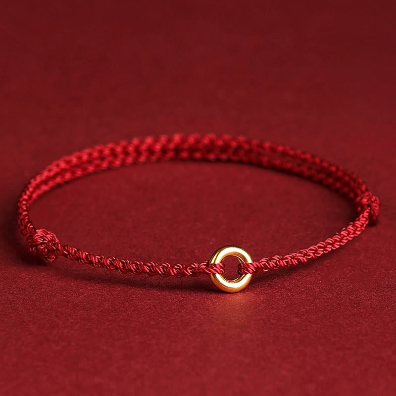 Fortune Jewel Small Peace Buckle Braided String Adjustable Connection Bracelet Anklet - Fortune Jewel