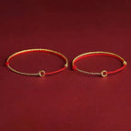 Fortune Jewel Small Peace Buckle Braided String Adjustable Connection Bracelet Anklet - Fortune Jewel
