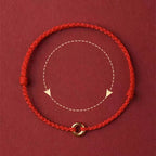 Fortune Jewel Small Peace Buckle Braided String Adjustable Connection Bracelet Anklet - Fortune Jewel