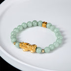 Fortune Jewel Golden Pi Xiu Charm Jade Luck Prosperity Beaded Bracelet - Fortune Jewel